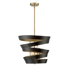 Meridian M70009-46 Quatre lampes Suspension en noir mat avec des détails dorés