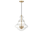 Meridian M70058NB Trois lumières Suspension en laiton naturel