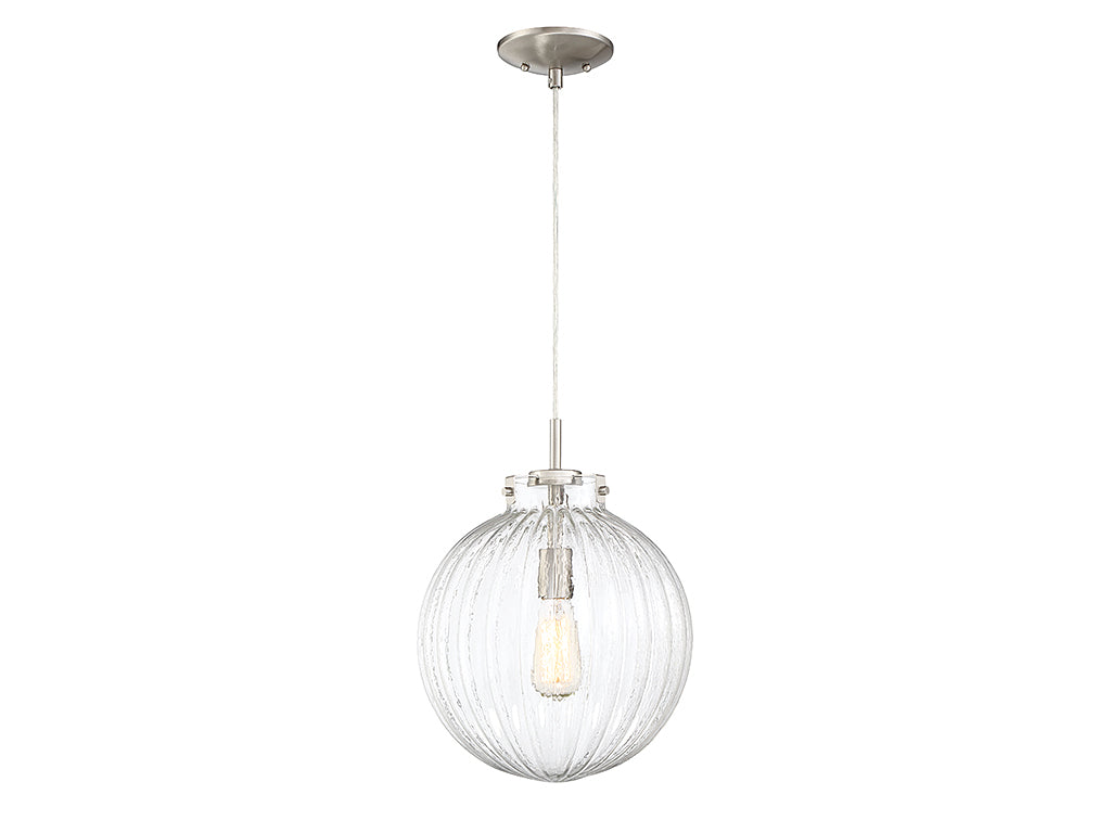 Meridian M70068BN One Light Mini Pendant in Brushed Nickel
