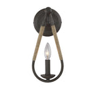 Lumière Meridian M90002RN Une seule lampe Murale Dans Rusty Nail avec corde