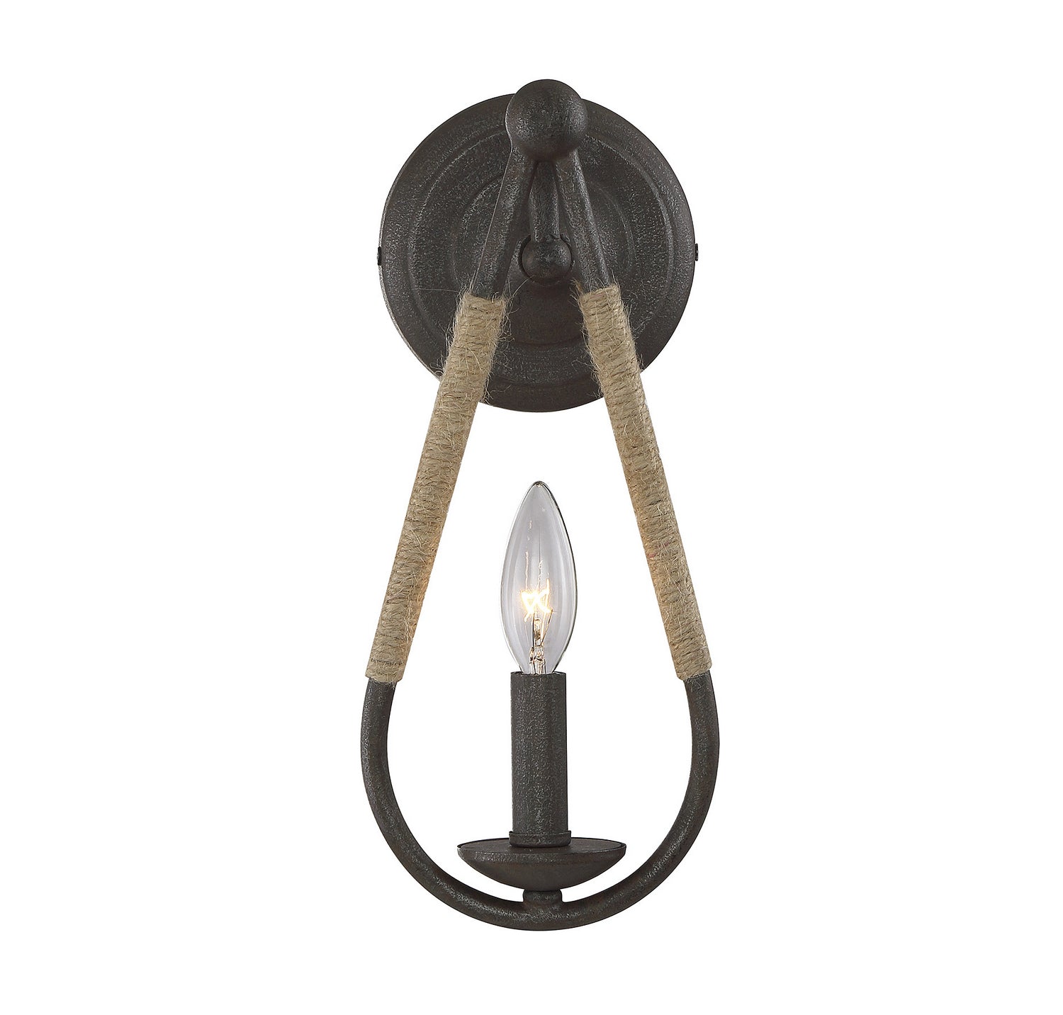 Lumière Meridian M90002RN Une seule lampe Murale Dans Rusty Nail avec corde