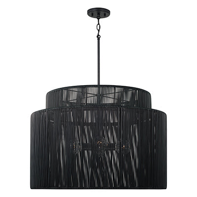 Capital Lighting 956341OK - Jasper Indoor/Outdoor Large Pendant - Oynx and Black - Tiered Drum