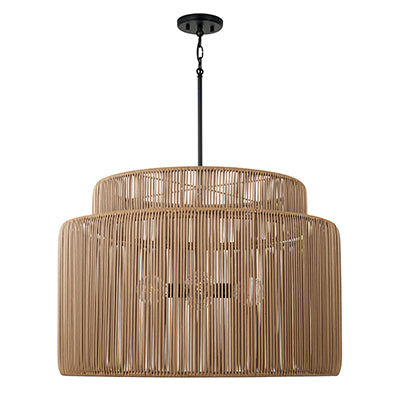 Capital Lighting 956341SK - Jasper Indoor/Outdoor Large Pendant - Sienna and Black - Tiered Drum