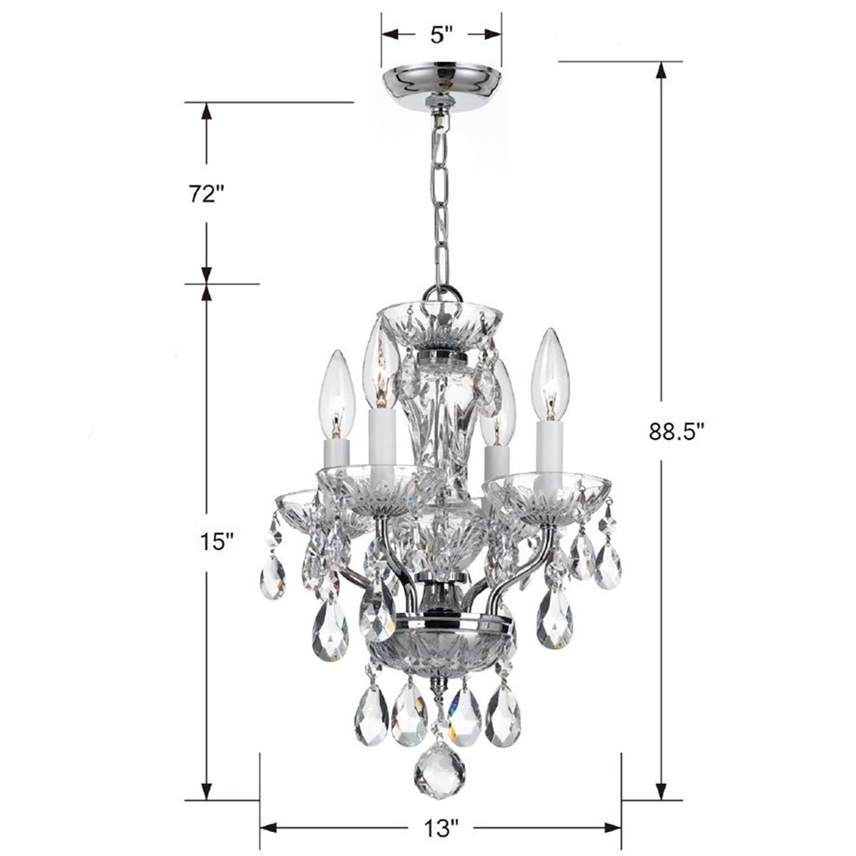 Crystorama - 5534-CH-CL-S - Four Light Chandelier - Welton - Polished Chrome