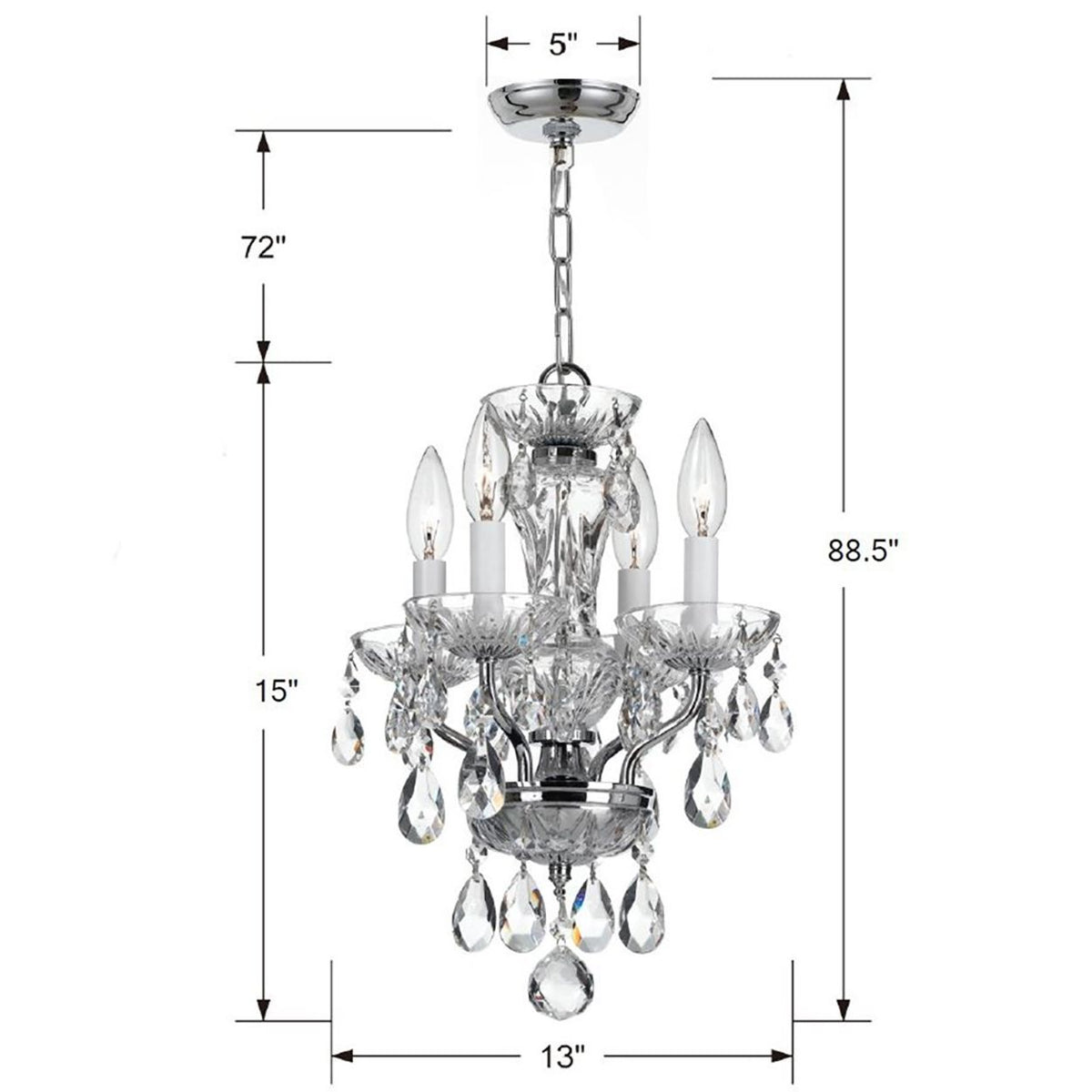 Crystorama - 5534-CH-CL-S - Four Light Chandelier - Welton - Polished Chrome