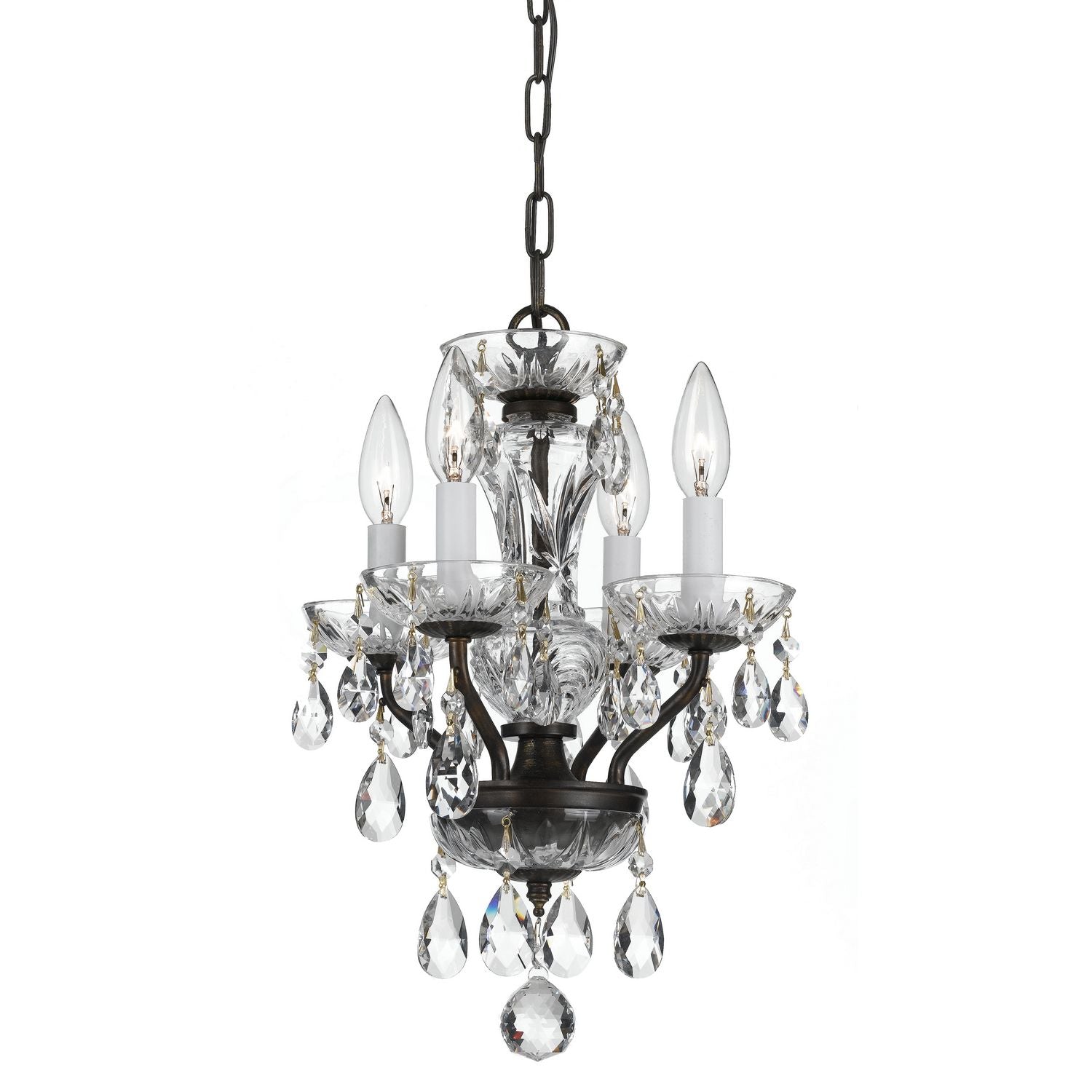 Crystorama - 5534-EB-CL-SAQ - Four Light Chandelier - Welton - English Bronze