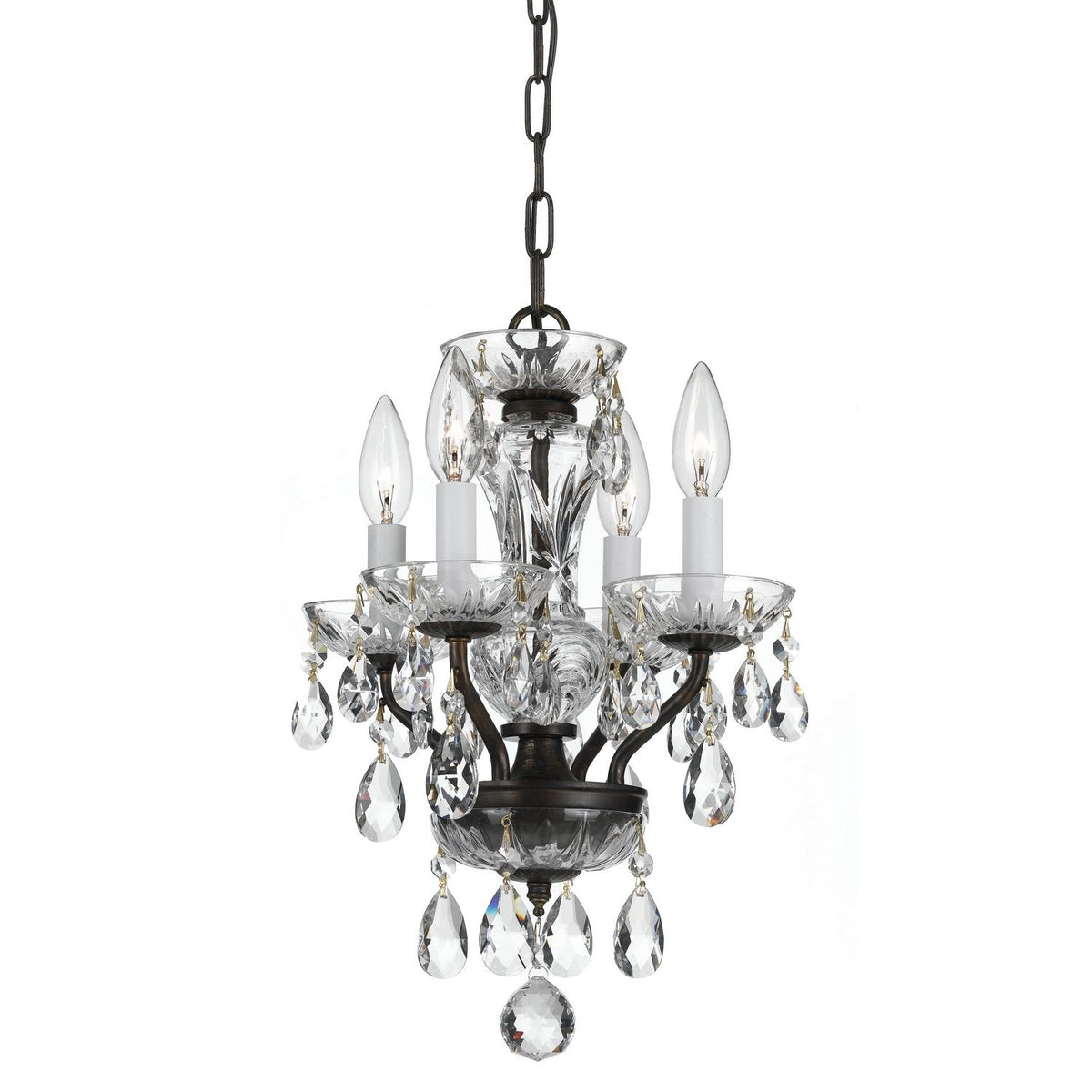 Crystorama - 5534-EB-CL-SAQ - Four Light Chandelier - Welton - English Bronze