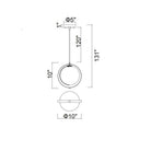CWI Lighting Canada - 1153P10-1-169 - Mini LED Suspension - Da Vinci - Médaillon d'or
