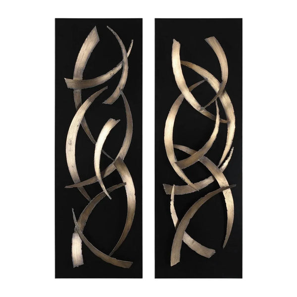 Art mural coups de pinceau - Lot de 2