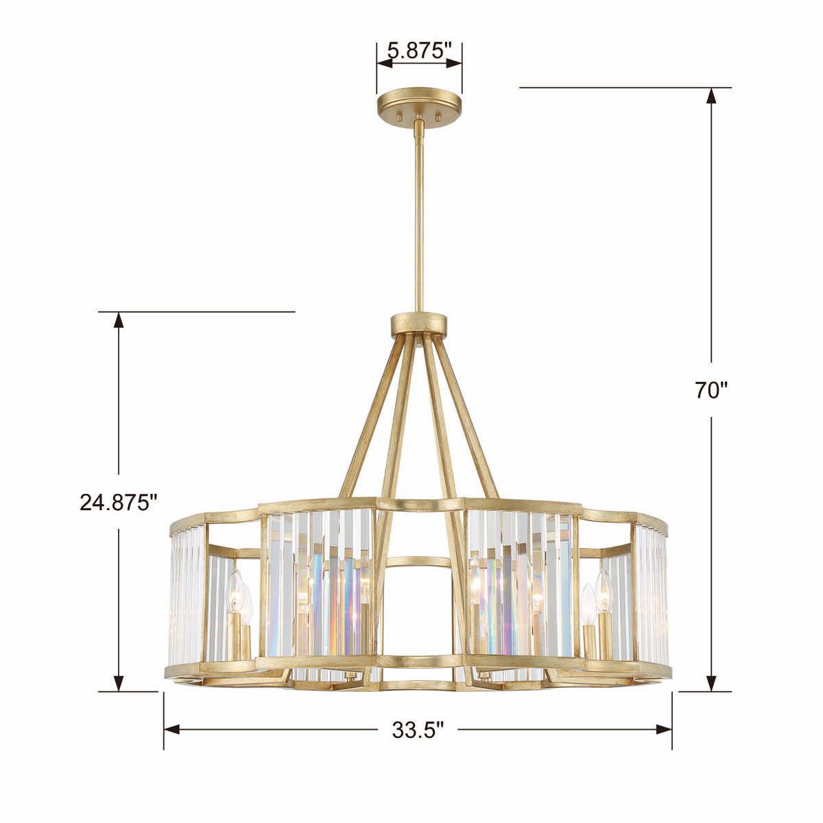 Crystorama - DAR-1018-DT - Eight Light Chandelier - Darcy - Distressed Twilight
