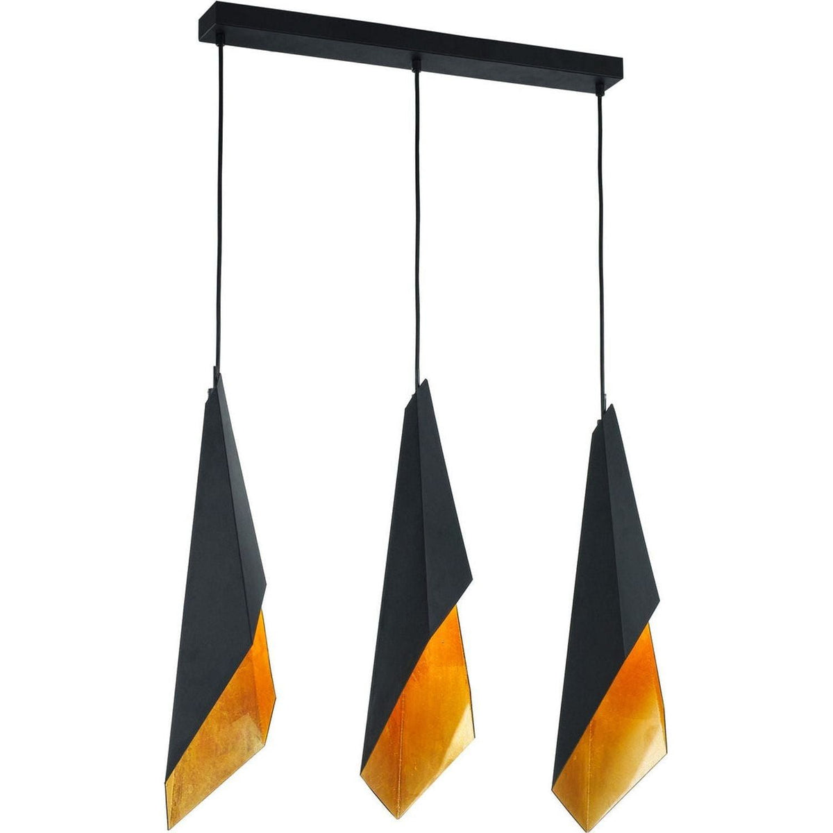 Alora Canada - LP303052MBGF - Three Light Island Pendant - Velo - Gold Foil/Matte Black