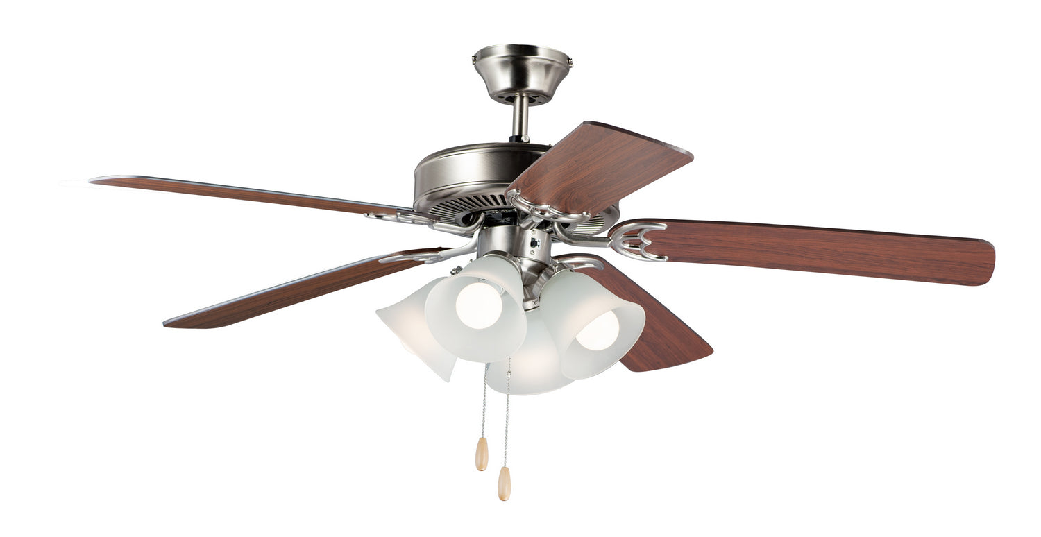 Maxim Lighting 89907FTSNWP Basic-Max Ceiling Fan in Satin Nickel / Walnut / Pecan