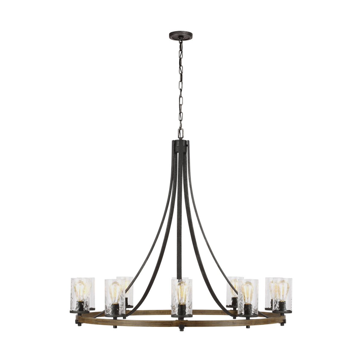 Visual Comfort Studio Canada - F3137/10DWK/SGM - Ten Light Chandelier - Angelo - Distressed Weathered Oak / Slate Grey Metal