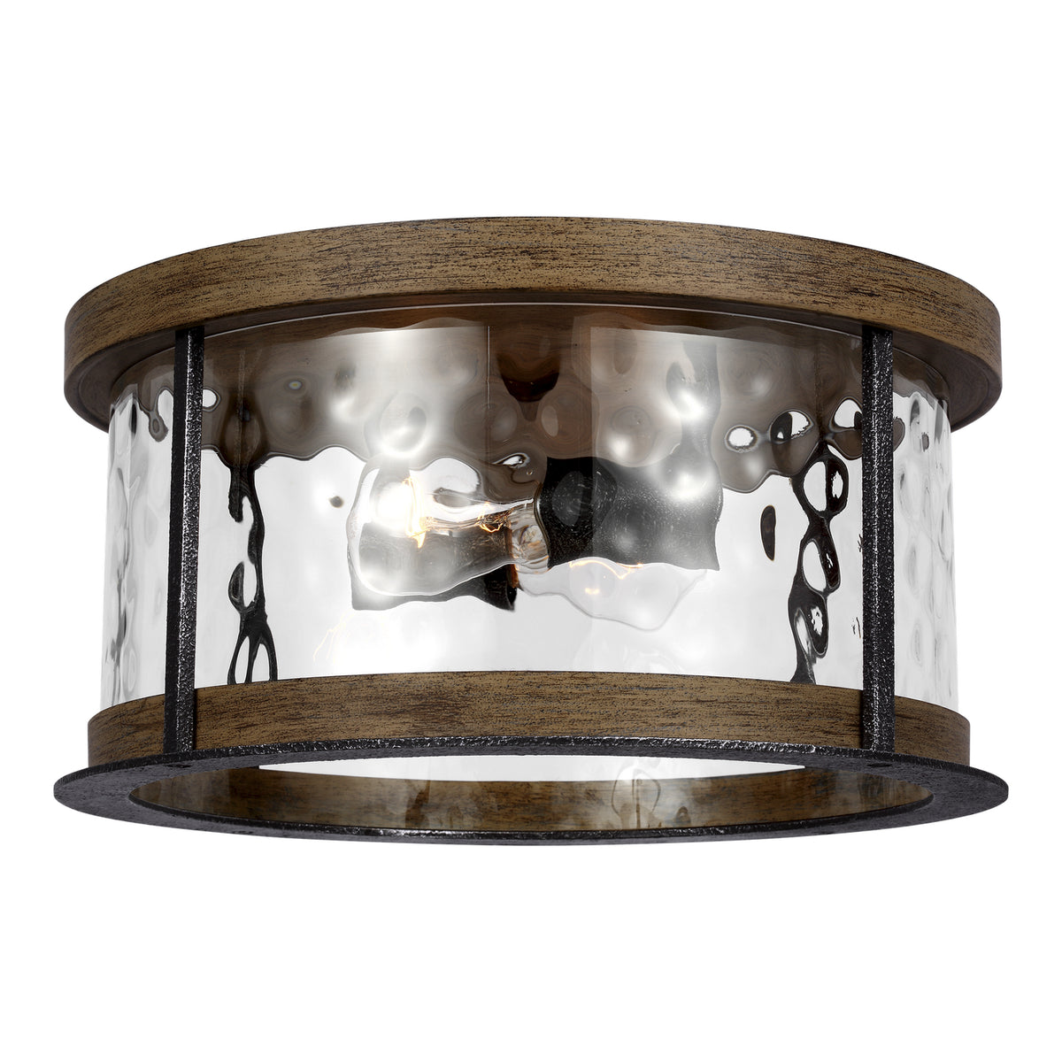 Visual Comfort Studio Canada - FM530DWK/SGM - Two Light Flush Mount - Angelo - Distressed Weathered Oak / Slate Grey Metal