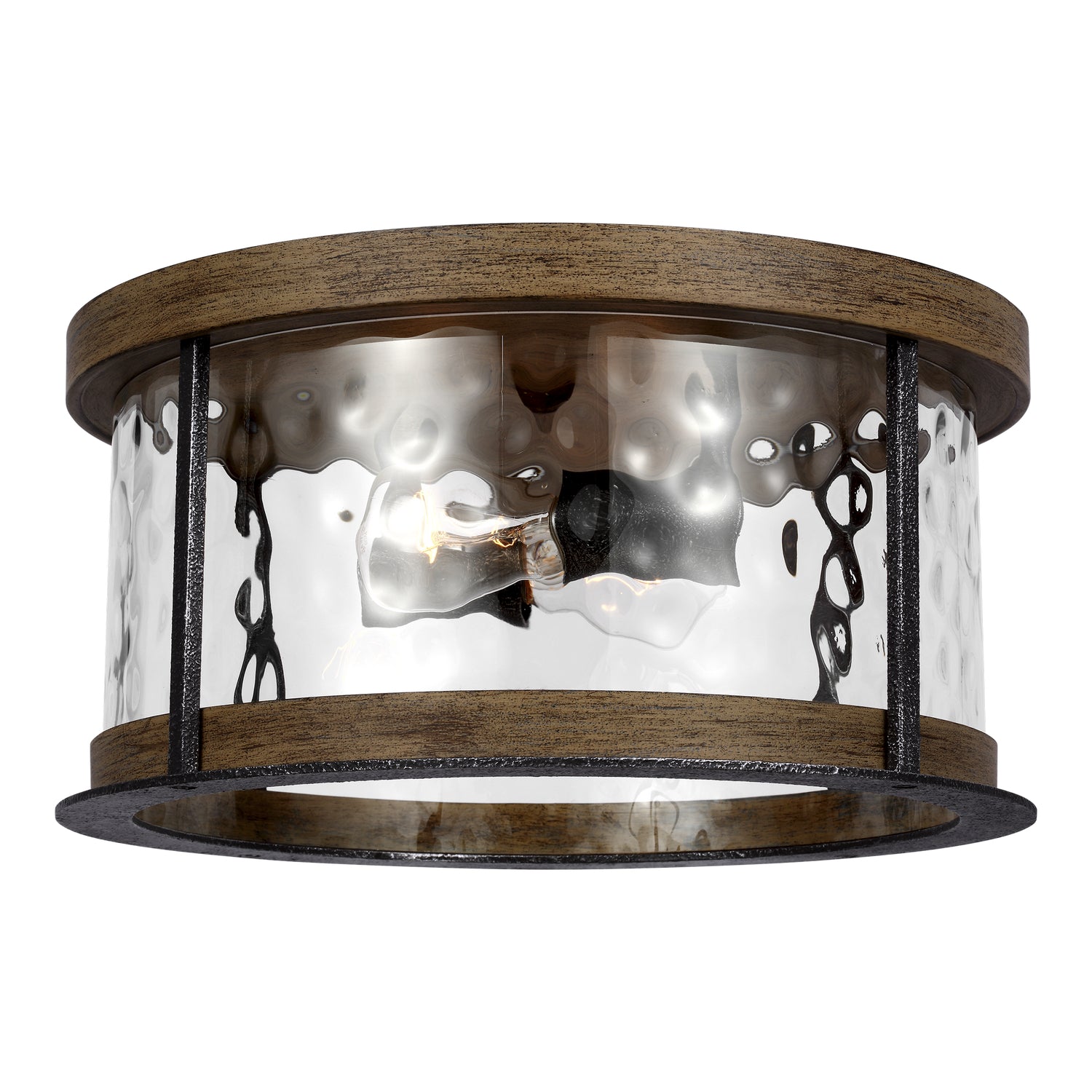 Visual Comfort Studio Canada - FM530DWK/SGM - Two Light Flush Mount - Angelo - Distressed Weathered Oak / Slate Grey Metal