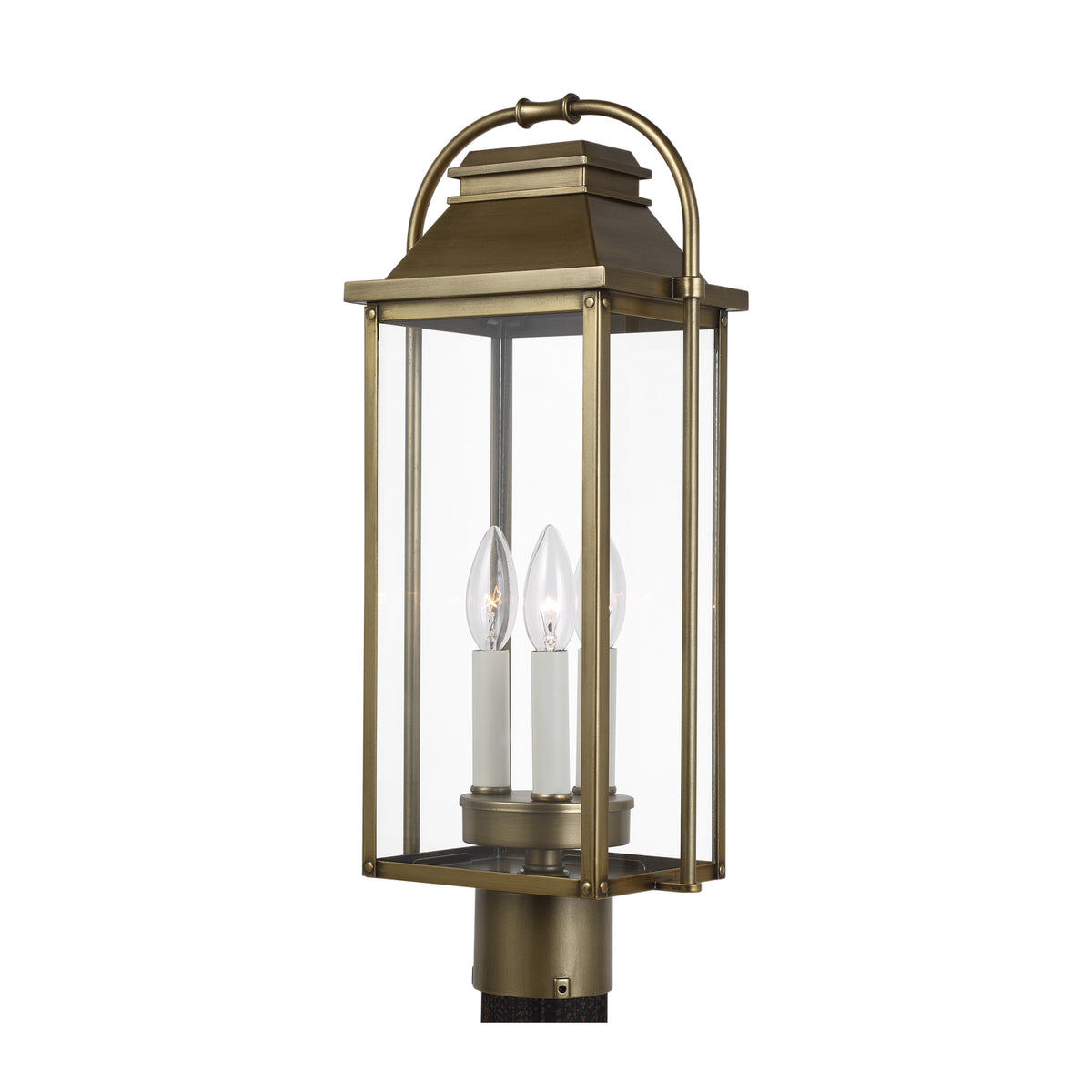 Visual Comfort Studio Canada - OL13207PDB - Three Light Post Lantern - Wellsworth - Painted Distressed Brass