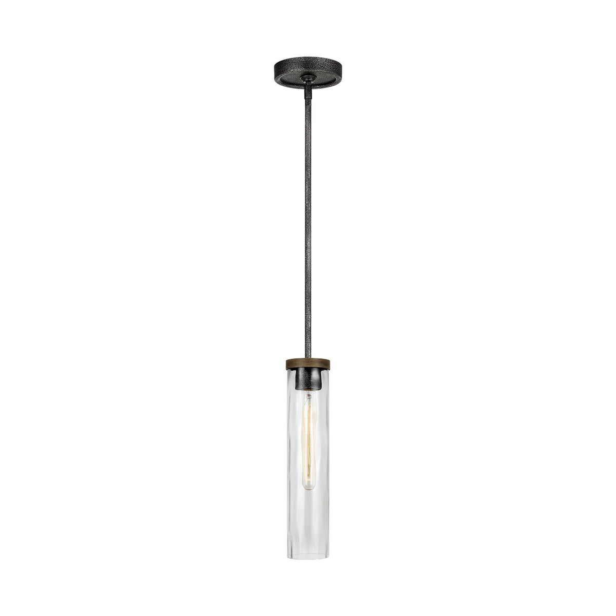 Visual Comfort Studio Canada - P1510DWK/SGM - One Light Pendant - Angelo - Distressed Weathered Oak / Slate Grey Metal