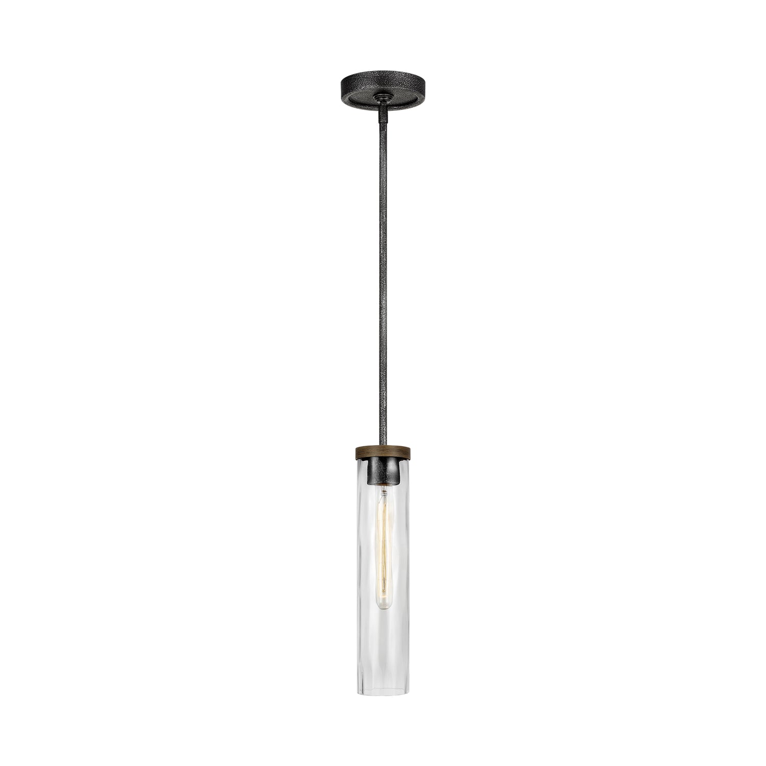Visual Comfort Studio Canada - P1510DWK/SGM - One Light Pendant - Angelo - Distressed Weathered Oak / Slate Grey Metal