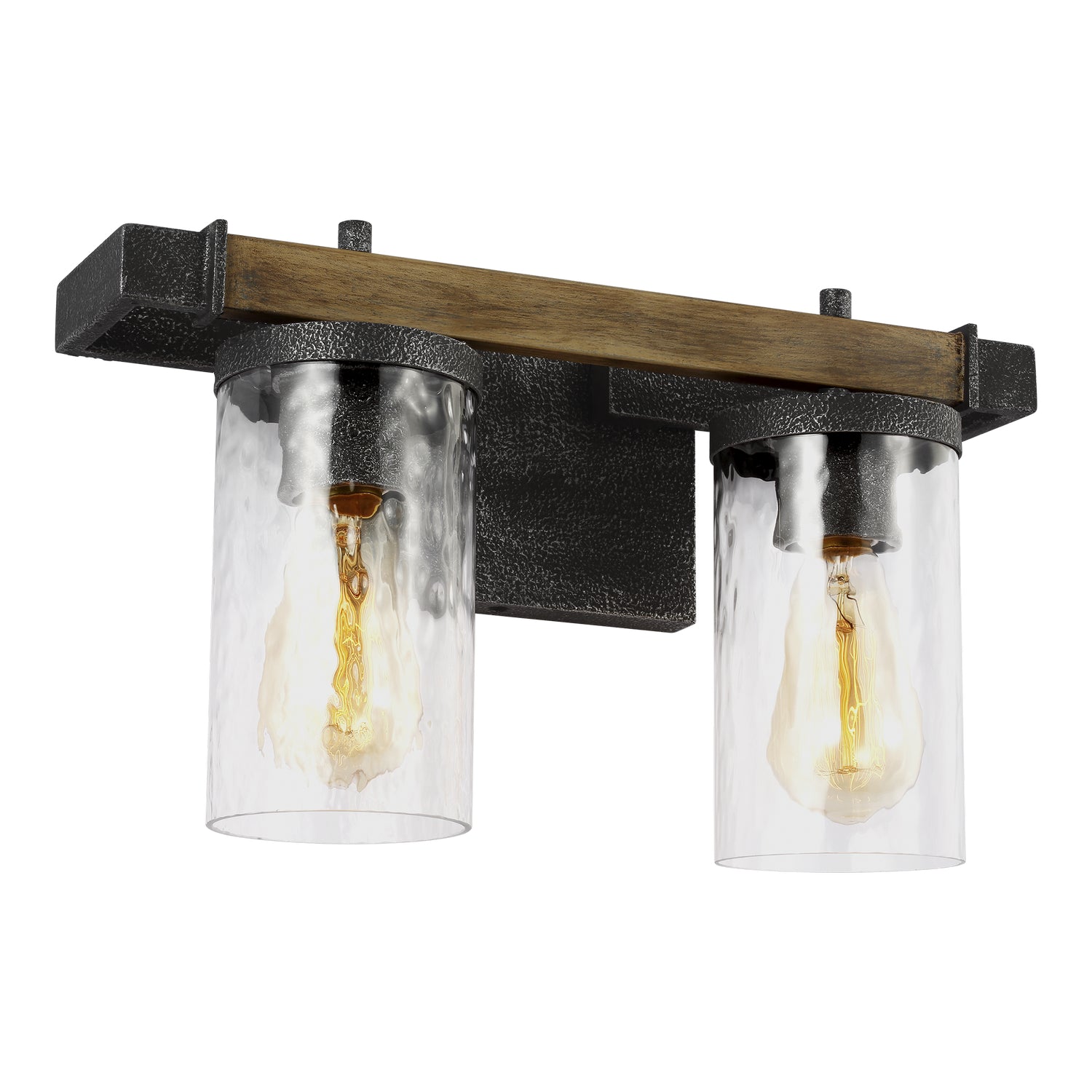 Visual Comfort Studio Canada - VS18252DWK/SGM - Two Light Vanity - Angelo - Distressed Weathered Oak / Slate Grey Metal