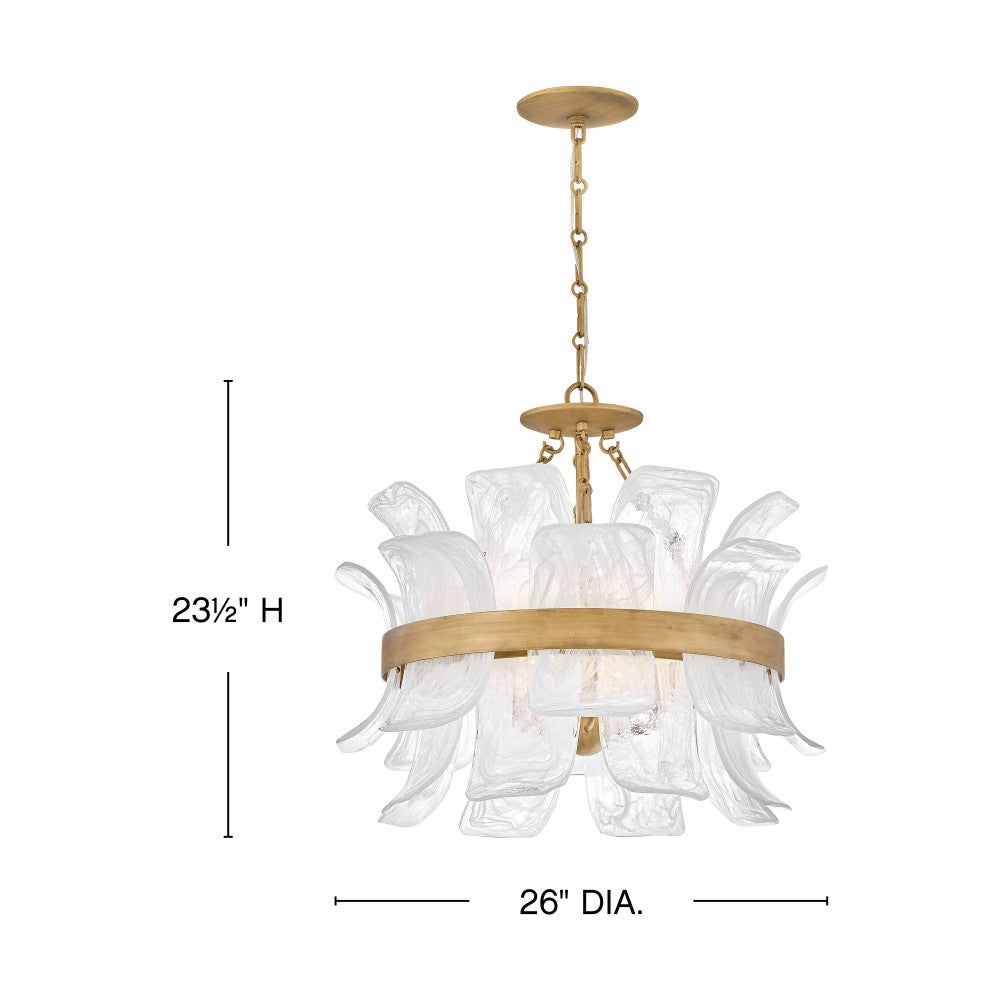Fredrick Ramond FR46911BNG Fleur Semi-Flush/Pendant in Burnished Gold