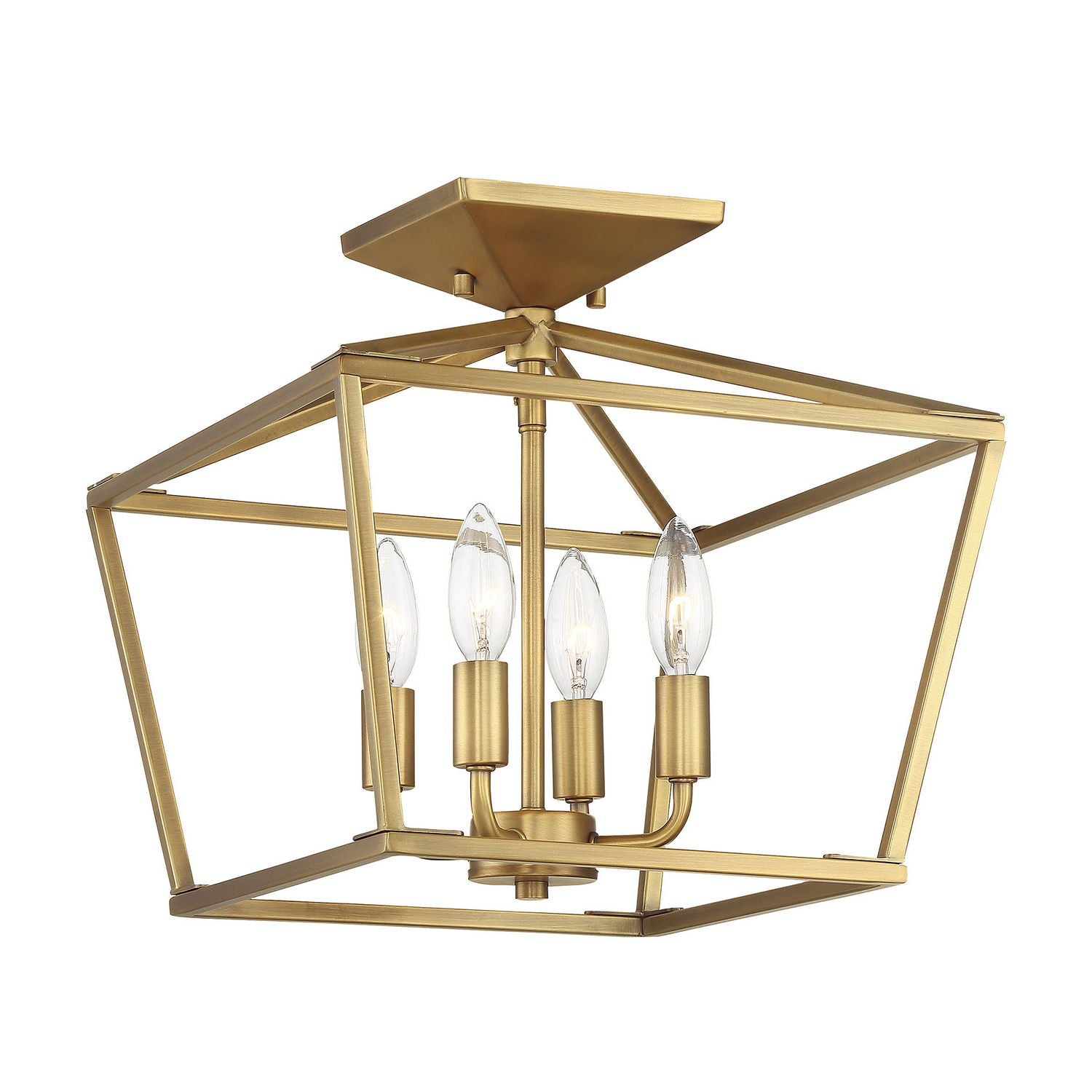 Savoy House - 6-328-4-322 - Four Light Semi-Flush Mount - Townsend - Warm Brass