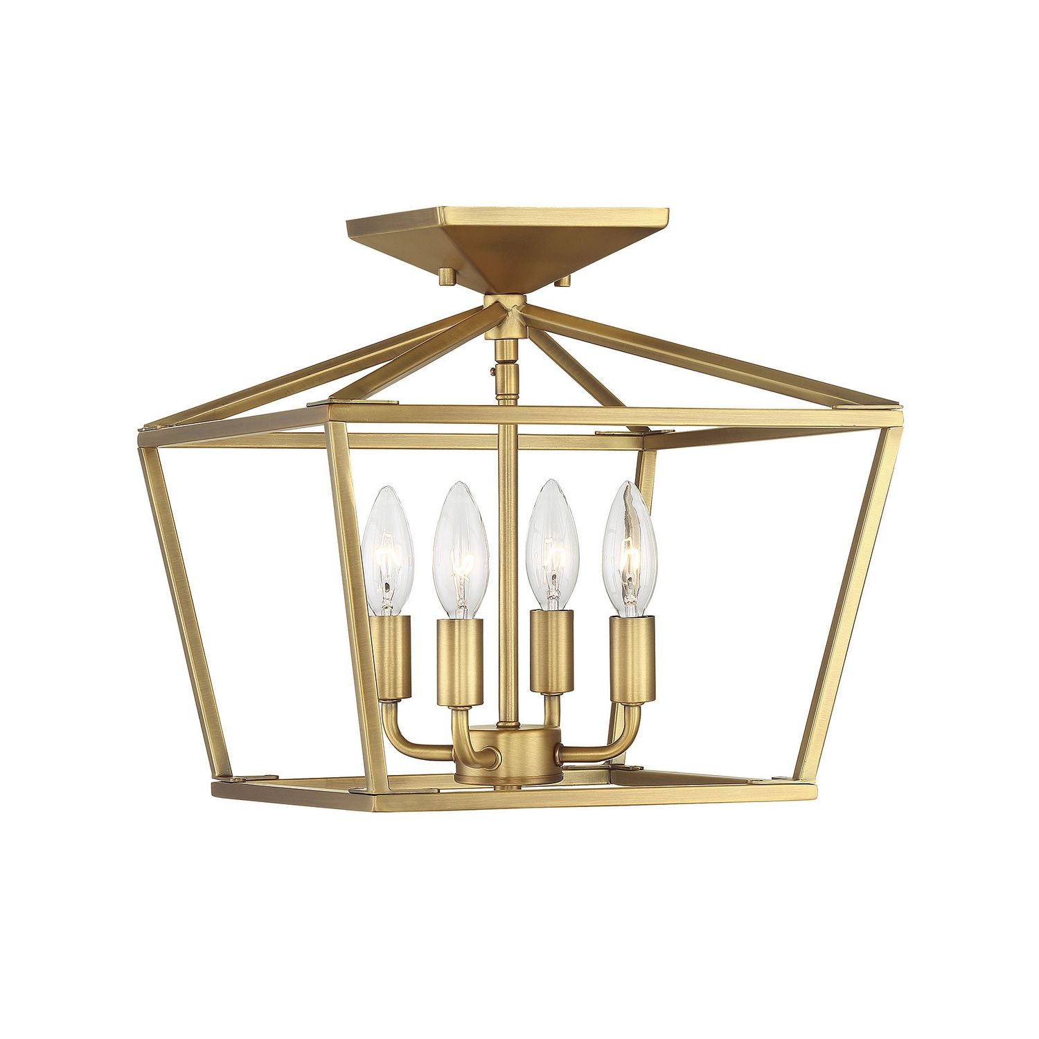 Savoy House - 6-328-4-322 - Four Light Semi-Flush Mount - Townsend - Warm Brass