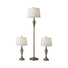 Adesso Home - 1583-22 - 3 Piece Floor And Table Lamp Set - Glendale - Brushed Steel