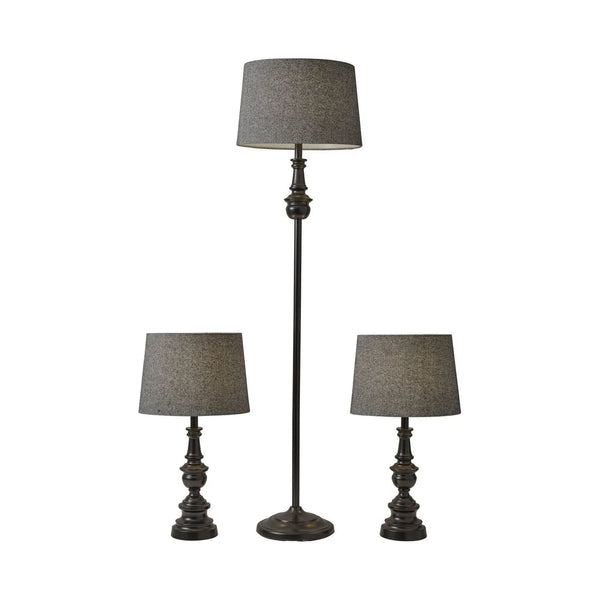 Chandler 3 Piece Floor And Table Lamp Set