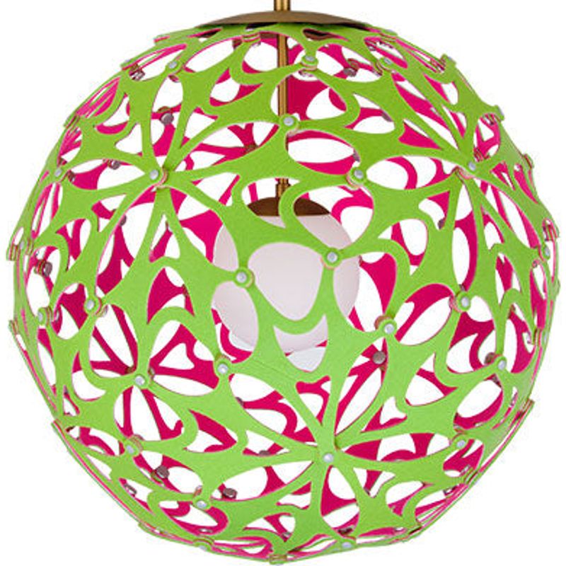Modern Forms Canada - PD-89924-GN/PK-AB - LED Pendant - Groovy - Green & Pink & Aged Brass