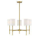 Meridian M10067NB Five Light Chandelier in Natural Brass