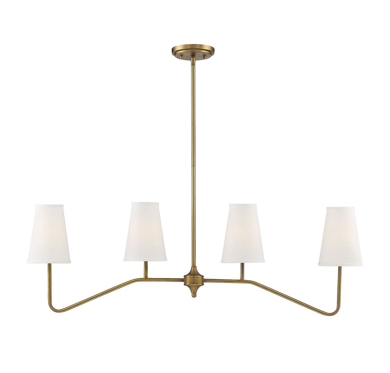 Meridian M10078NB Four Light Chandelier in Natural Brass