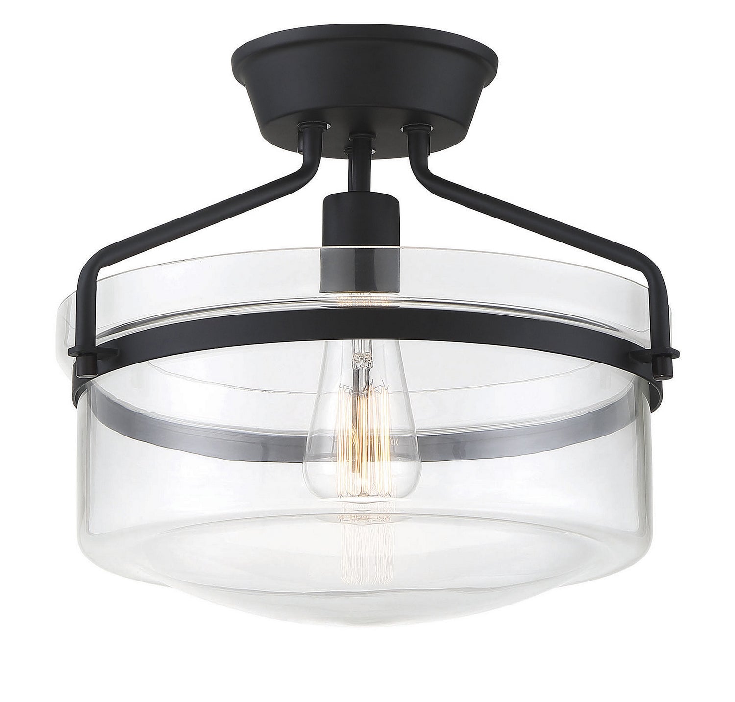 Meridian M60011MBK Une lumière semi-automatiquePlafonnier en noir mat