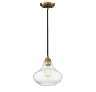 Meridian M70080NB One Light Mini Pendant in Natural Brass