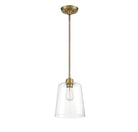 Meridian M70081NB One Light Pendant in Natural Brass