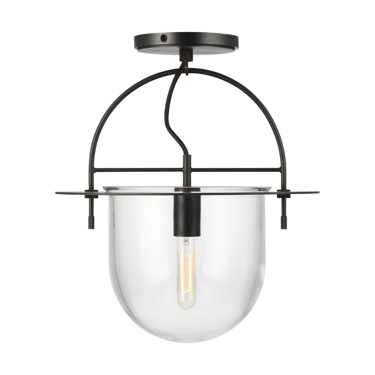 Visual Comfort Studio Canada - KF1071AI - One Light Semi-Flush Mount - Nuance - Aged Iron