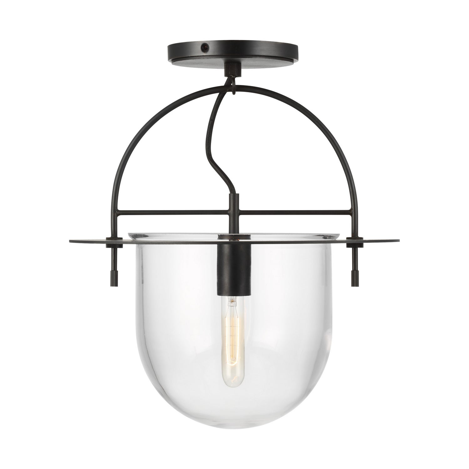 Visual Comfort Studio Canada - KF1071AI - One Light Semi-Flush Mount - Nuance - Aged Iron