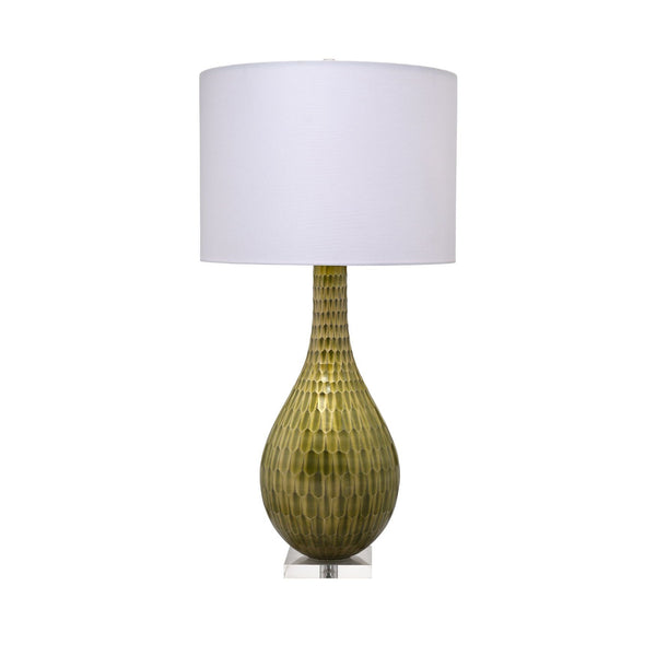 Verre gravé serpentin Lampe de table