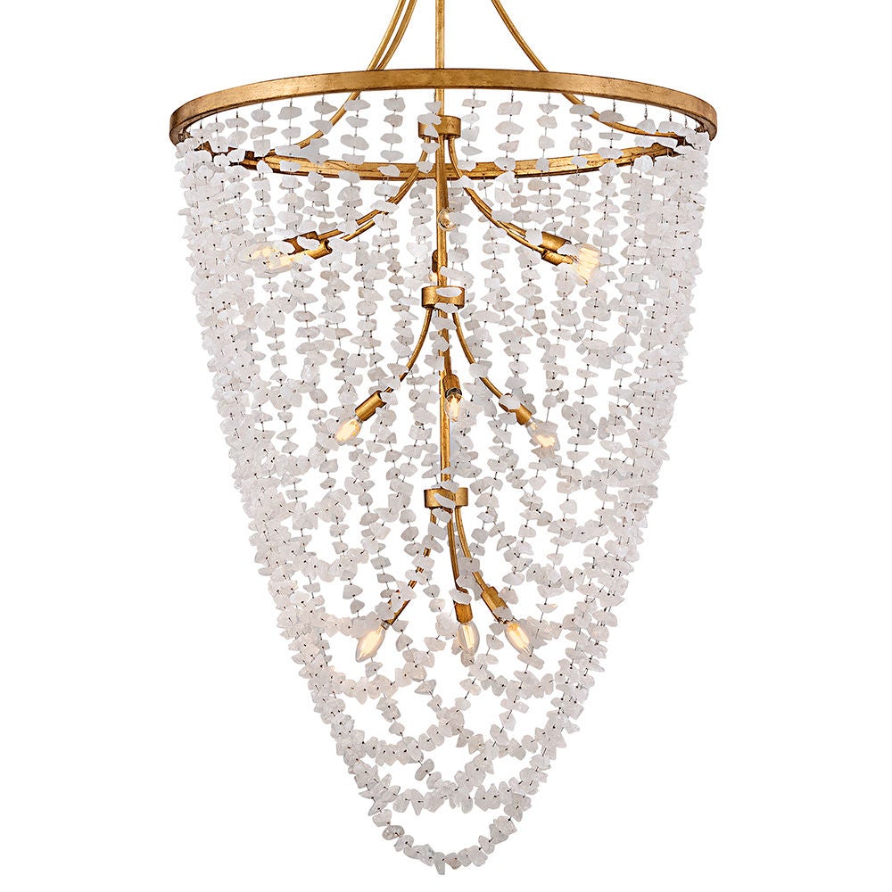 Fredrick Ramond FR41598DA Myra Cristal de roche à plusieurs niveaux Suspension en laiton vieilli