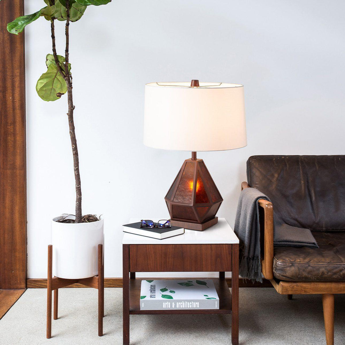 Artifact Natural Mica Table Lamp with Nightlight