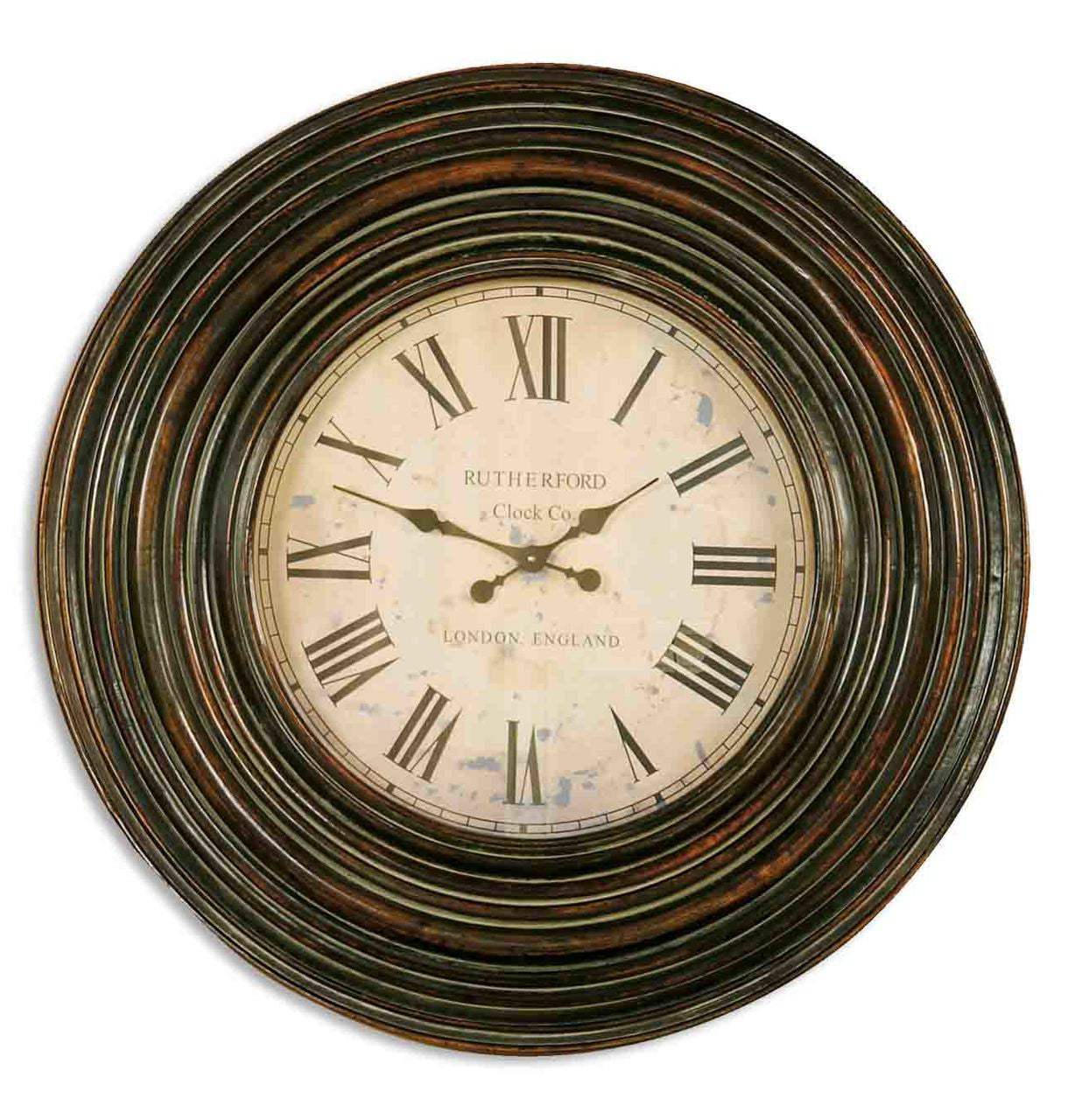 Uttermost 06726 Trudy Wall Clock in Distressed Burnished Brown