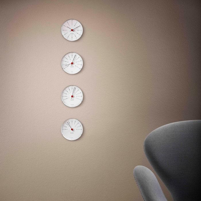 Horloge Arne Jacobsen 43687 Thermomètre de banquier blanc/noir/rouge