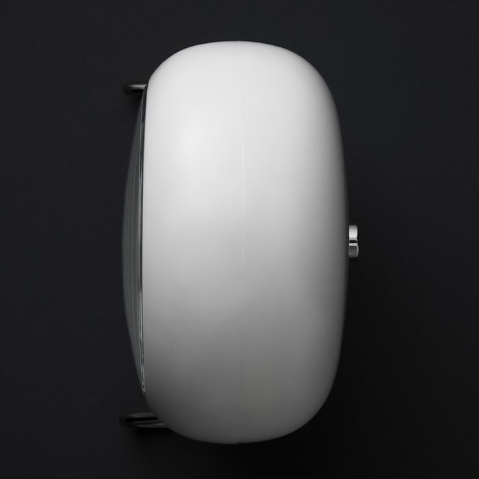Horloge de table de banquier Arne Jacobsen Clocks 43675, blanche