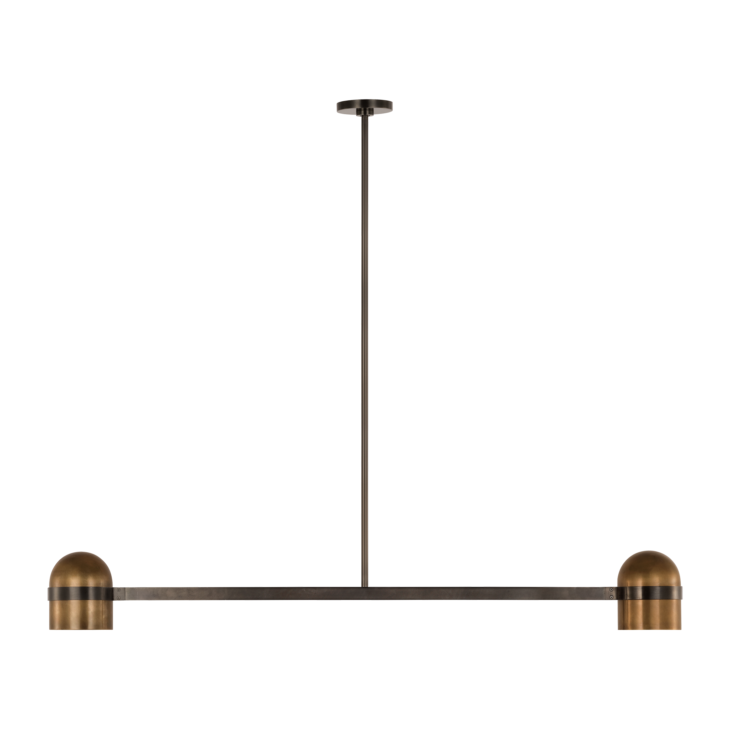 Visual Comfort Modern Collection - AKLS33627BDZ/BWB - Octavia Large Linear Chandelier - Octavia - Blackened Bronze and Bright Worn Brass