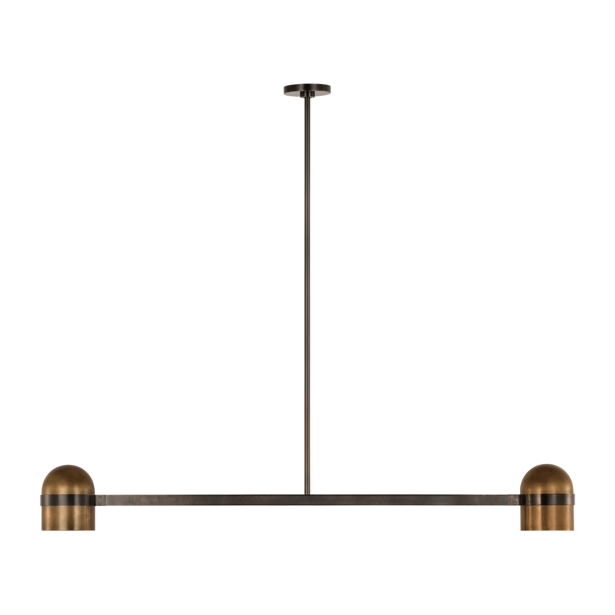 Visual Comfort Modern Collection - AKLS33627BDZ/BWB - Octavia Large Linear Chandelier - Octavia - Blackened Bronze and Bright Worn Brass