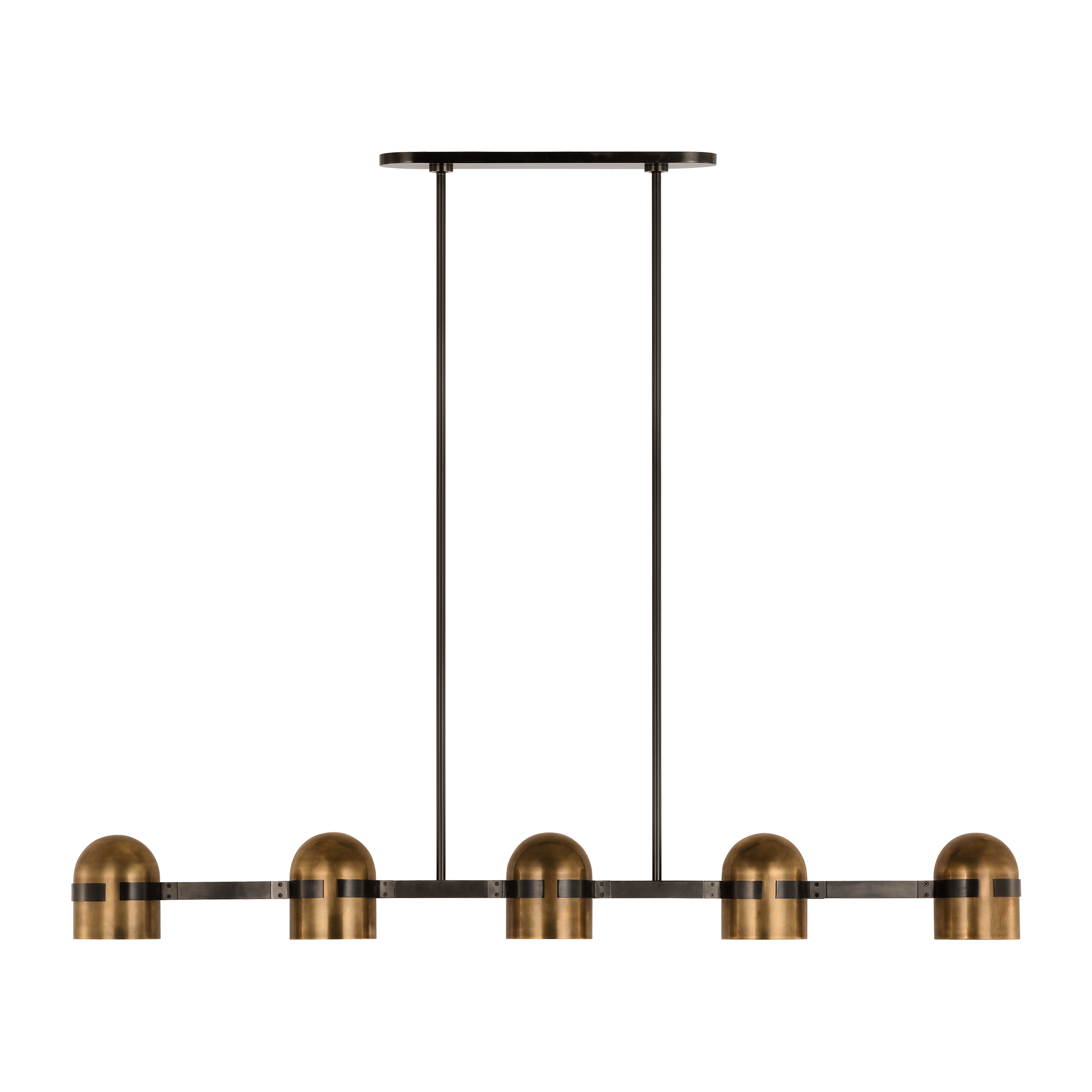Visual Comfort Modern Collection - AKLS33727BDZ/BWB - Octavia X-Large Linear Chandelier - Octavia - Blackened Bronze and Bright Worn Brass