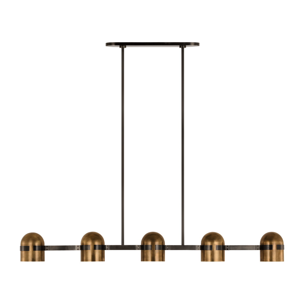 Visual Comfort Modern Collection - AKLS33727BDZ/BWB - Octavia X-Large Linear Chandelier - Octavia - Blackened Bronze and Bright Worn Brass
