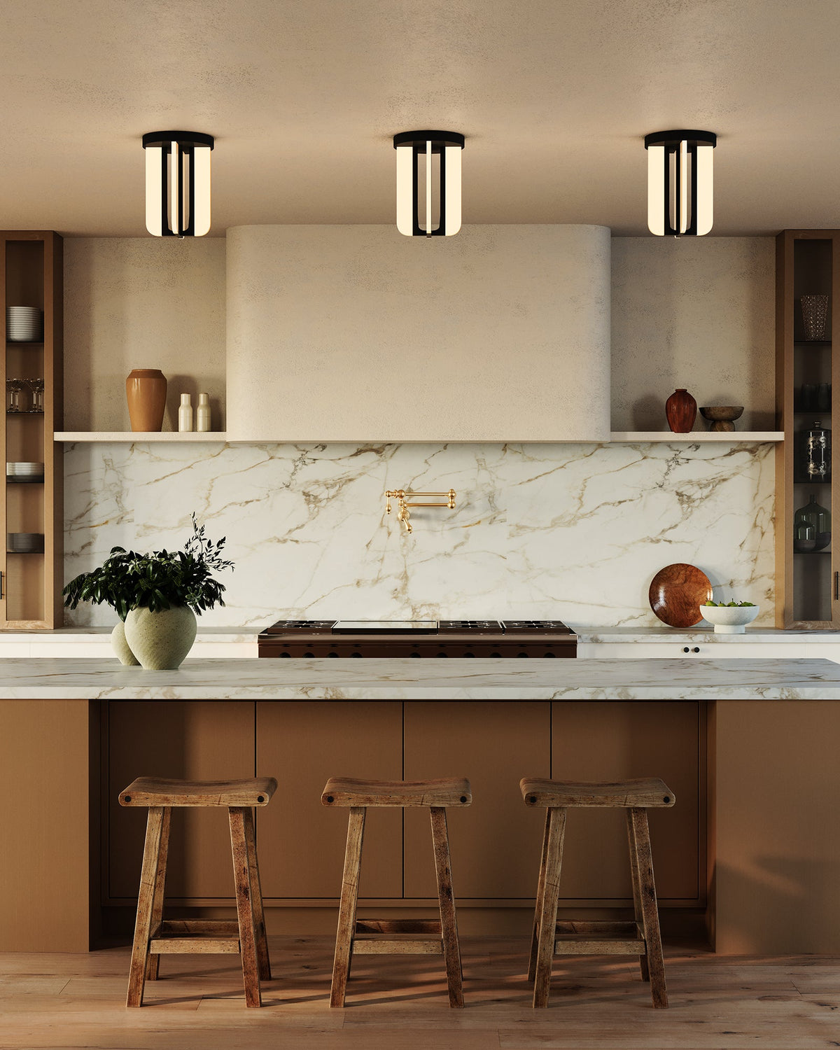 Alora Canada - SF336508VB - LED Semi-Flush Mount - Anders - Vintage Brass