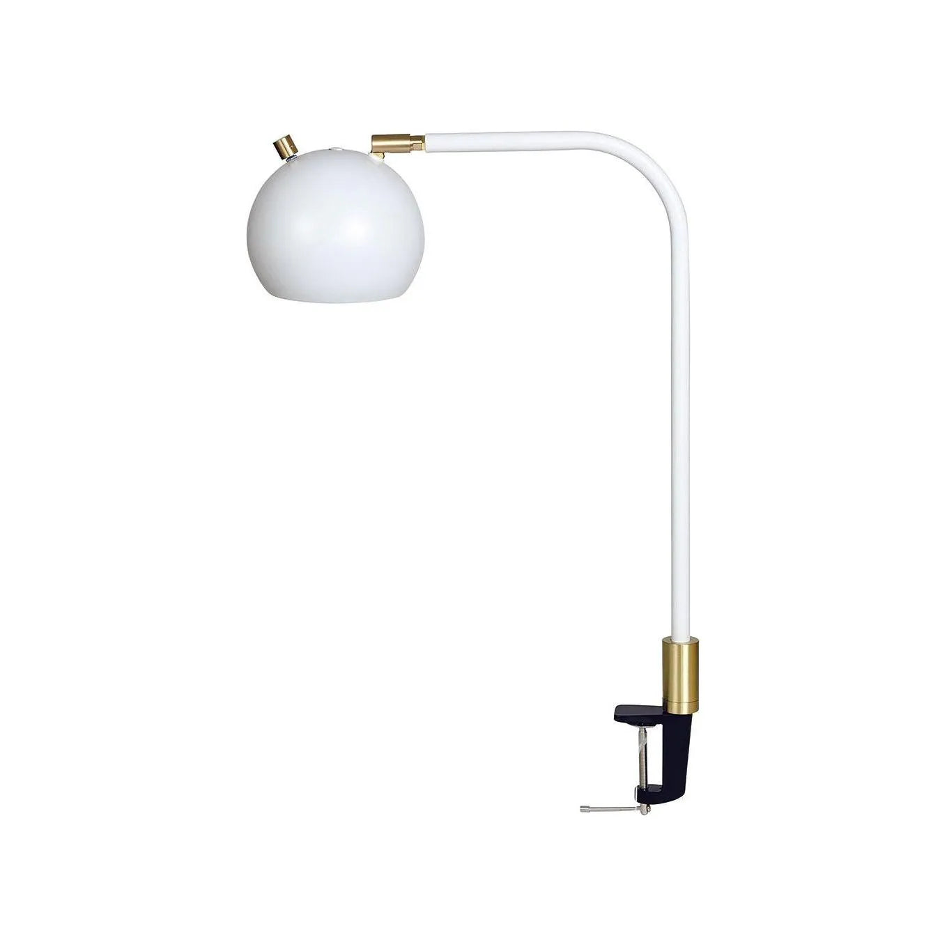 House of Troy - AR401-WT/SB - LED Clip On Table Lamp - Aria - White/Satin Brass