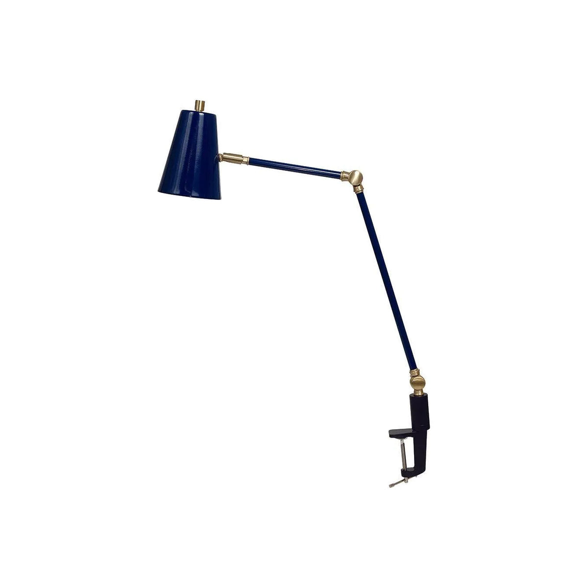House of Troy - AR403-NB/SB - LED Clip On Table Lamp - Aria - Navy Blue/Satin Brass