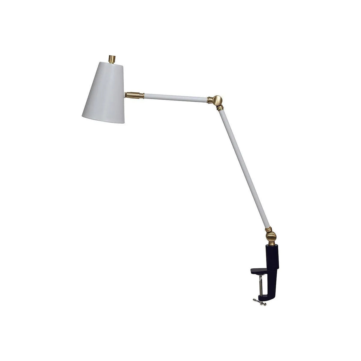 House of Troy - AR403-WT/SB - LED Clip On Table Lamp - Aria - White/Satin Brass